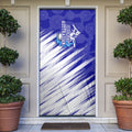 Cricket Australian Door Cover Blue Fire Ball Graphic With Aboriginal Dot Art Style