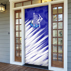 Cricket Australian Door Cover Blue Fire Ball Graphic With Aboriginal Dot Art Style