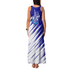 Cricket Australian Family Matching Tank Maxi Dress and Hawaiian Shirt Blue Fire Ball Graphic With Aboriginal Dot Art Style