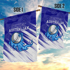 Cricket Australian Garden Flag Blue Fire Ball Graphic With Aboriginal Dot Art Style