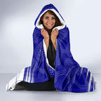 Cricket Australian Hooded Blanket Blue Fire Ball Graphic With Aboriginal Dot Art Style