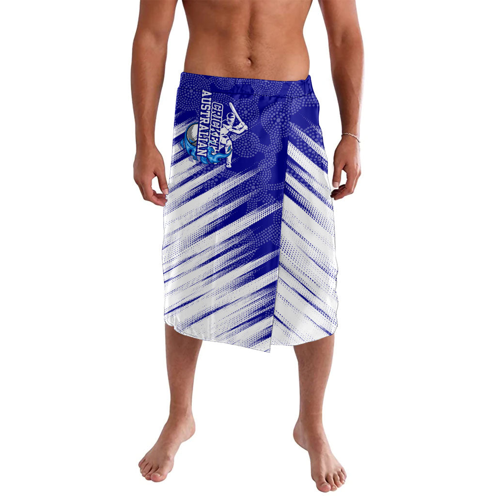 Cricket Australian Lavalava Blue Fire Ball Graphic With Aboriginal Dot Art Style