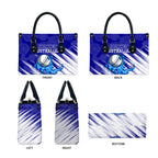Cricket Australian Leather Bag Blue Fire Ball Graphic With Aboriginal Dot Art Style