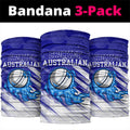 Cricket Australian Neck Gaiter Blue Fire Ball Graphic With Aboriginal Dot Art Style