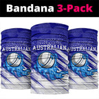 Cricket Australian Neck Gaiter Blue Fire Ball Graphic With Aboriginal Dot Art Style