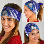 Cricket Australian Neck Gaiter Blue Fire Ball Graphic With Aboriginal Dot Art Style
