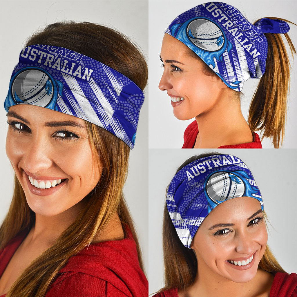 Cricket Australian Neck Gaiter Blue Fire Ball Graphic With Aboriginal Dot Art Style