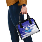 Cricket Australian Shoulder Handbag Blue Fire Ball Graphic With Aboriginal Dot Art Style