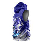 Cricket Australian Sleeveless Hoodie Blue Fire Ball Graphic With Aboriginal Dot Art Style