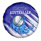 Cricket Australian Spare Tire Cover Blue Fire Ball Graphic With Aboriginal Dot Art Style