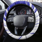 Cricket Australian Steering Wheel Cover Blue Fire Ball Graphic With Aboriginal Dot Art Style