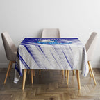 Cricket Australian Tablecloth Blue Fire Ball Graphic With Aboriginal Dot Art Style