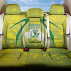 Cricket Australian Back Car Seat Cover Map Silhouette With Green And Gold Geometric Pattern