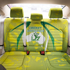Cricket Australian Back Car Seat Cover Map Silhouette With Green And Gold Geometric Pattern