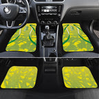 Cricket Australian Car Mats Map Silhouette With Green And Gold Geometric Pattern