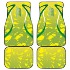 Cricket Australian Car Mats Map Silhouette With Green And Gold Geometric Pattern