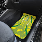 Cricket Australian Car Mats Map Silhouette With Green And Gold Geometric Pattern