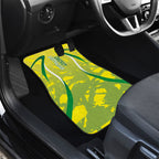 Cricket Australian Car Mats Map Silhouette With Green And Gold Geometric Pattern