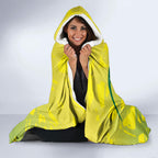 Cricket Australian Hooded Blanket Map Silhouette With Green And Gold Geometric Pattern