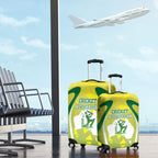 Cricket Australian Luggage Cover Map Silhouette With Green And Gold Geometric Pattern