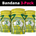 Cricket Australian Neck Gaiter Map Silhouette With Green And Gold Geometric Pattern
