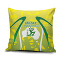 Cricket Australian Pillow Cover Map Silhouette With Green And Gold Geometric Pattern