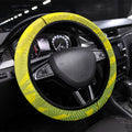 Cricket Australian Steering Wheel Cover Map Silhouette With Green And Gold Geometric Pattern