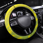 Cricket Australian Steering Wheel Cover Map Silhouette With Green And Gold Geometric Pattern