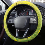 Cricket Australian Steering Wheel Cover Map Silhouette With Green And Gold Geometric Pattern