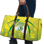 Cricket Australian Travel Bag Map Silhouette With Green And Gold Geometric Pattern
