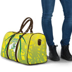 Cricket Australian Travel Bag Map Silhouette With Green And Gold Geometric Pattern