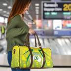Cricket Australian Travel Bag Map Silhouette With Green And Gold Geometric Pattern