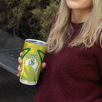 Cricket Australian Tumbler Cup Map Silhouette With Green And Gold Geometric Pattern