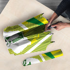 Cricket Australian Umbrella Map Silhouette With Green And Gold Geometric Pattern