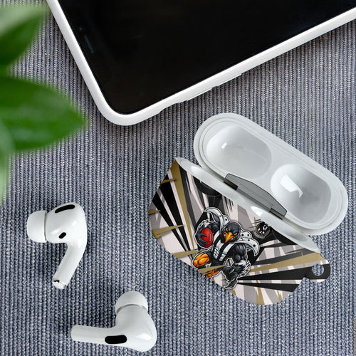 Collingwood Magpies Australian Football AirPods Case Powerful Muscle Mascot - Bold Team Colors