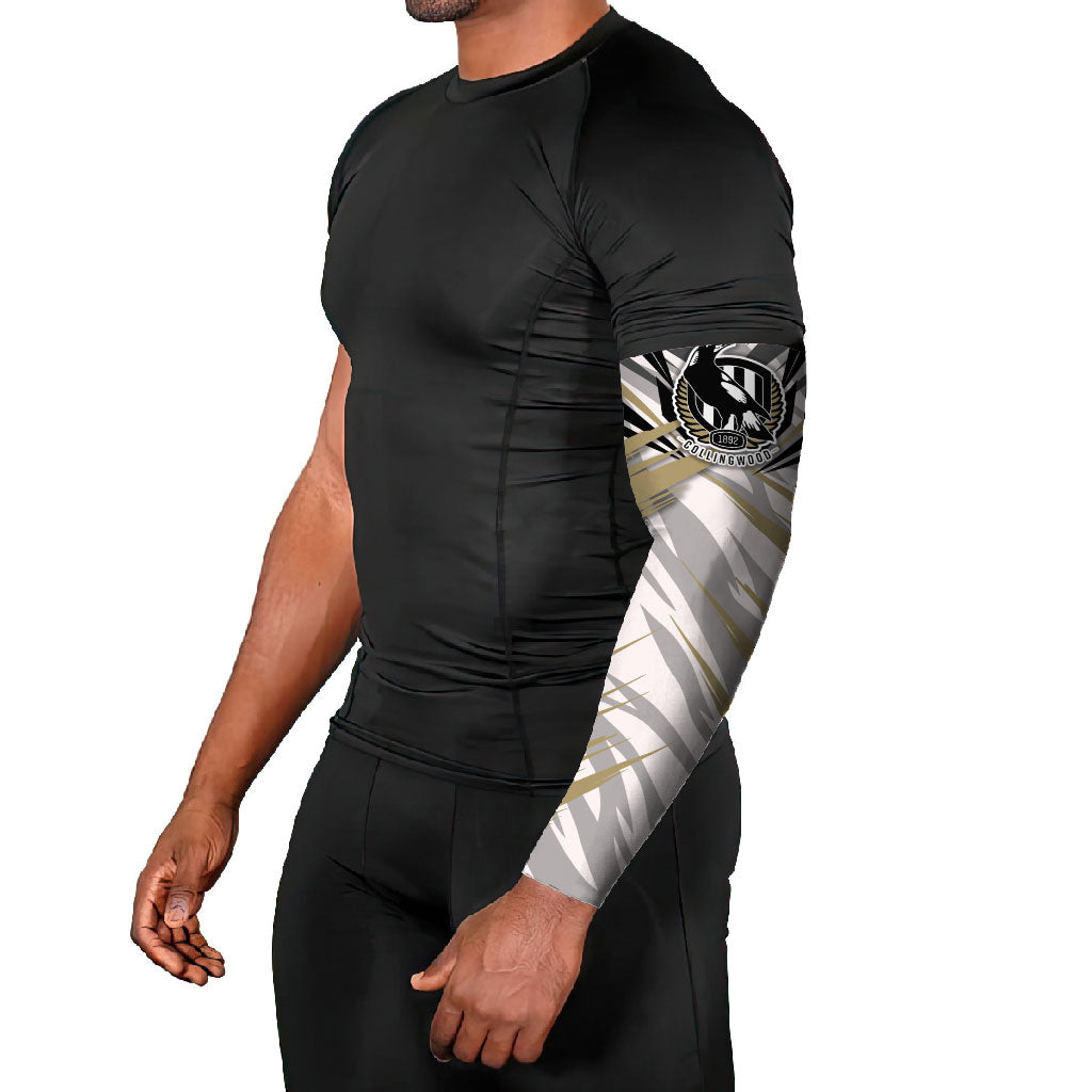 Collingwood Magpies Australian Football Arm Sleeves Powerful Muscle Mascot - Bold Team Colors