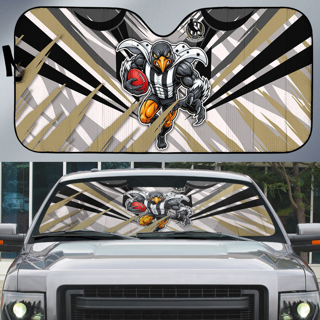 Collingwood Magpies Australian Football Auto Sun Shade Powerful Muscle Mascot - Bold Team Colors