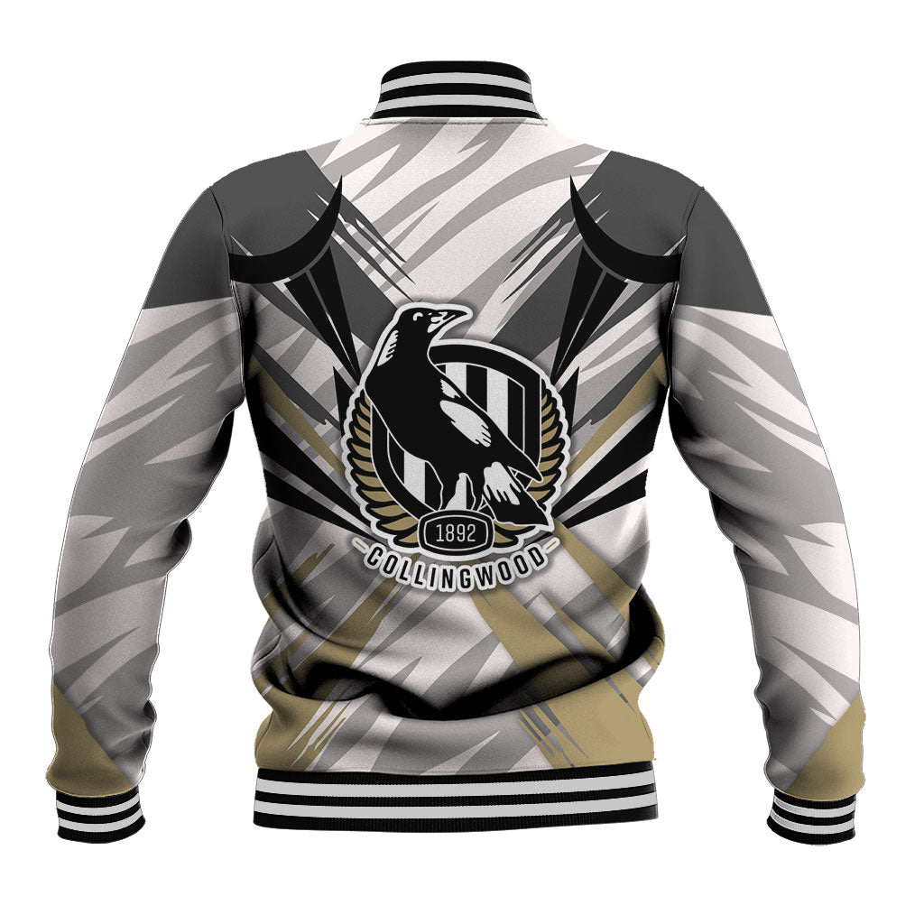 Collingwood Magpies Australian Football Baseball Jacket Powerful Muscle Mascot - Bold Team Colors