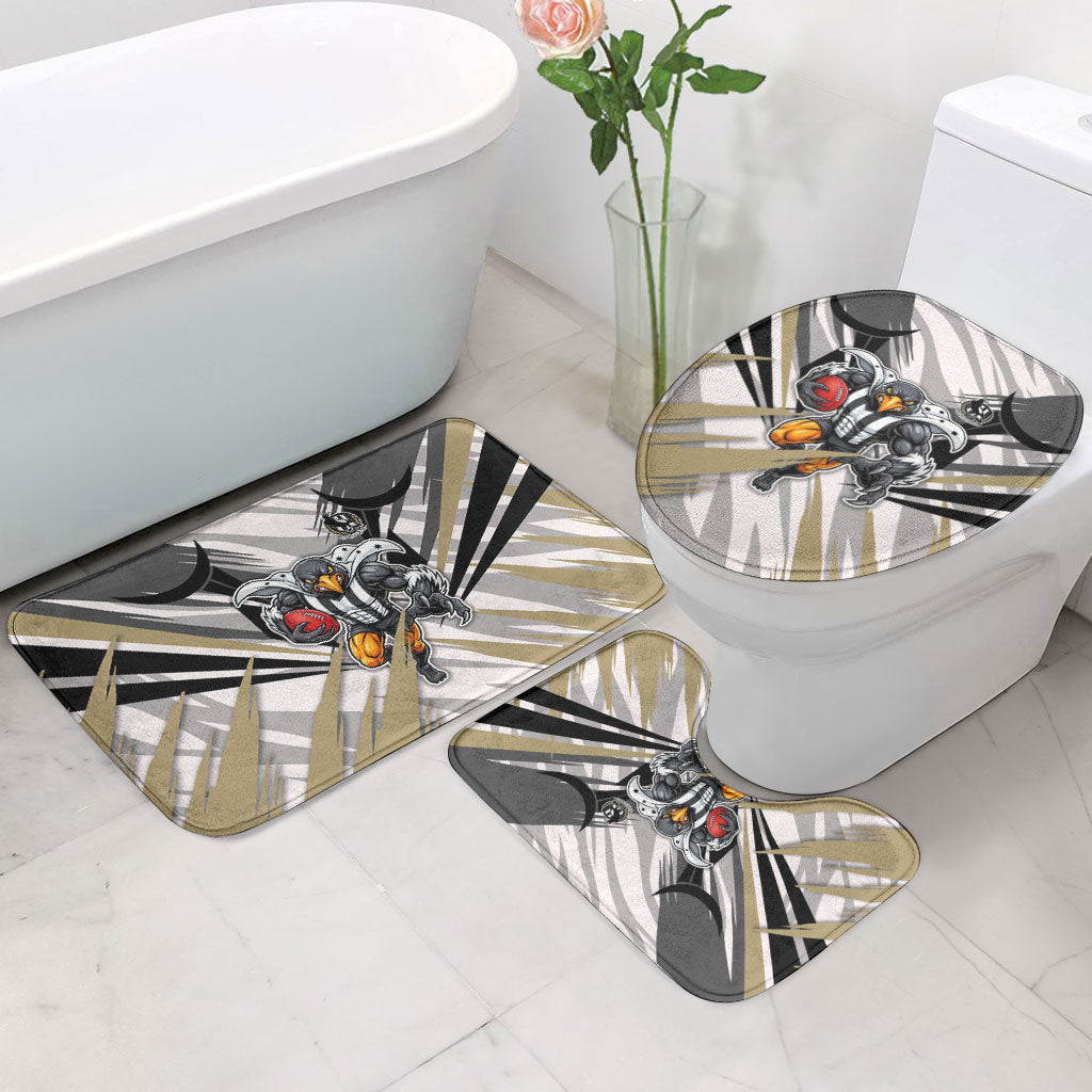 Collingwood Magpies Australian Football Bathroom Set Powerful Muscle Mascot - Bold Team Colors