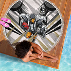 Collingwood Magpies Australian Football Beach Blanket Powerful Muscle Mascot - Bold Team Colors