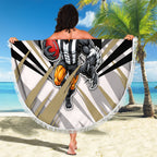 Collingwood Magpies Australian Football Beach Blanket Powerful Muscle Mascot - Bold Team Colors