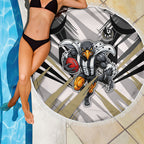 Collingwood Magpies Australian Football Beach Blanket Powerful Muscle Mascot - Bold Team Colors