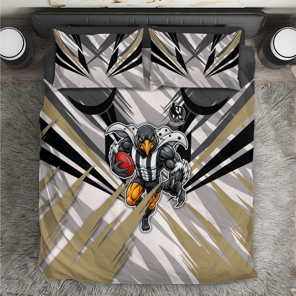 Collingwood Magpies Australian Football Bedding Set Powerful Muscle Mascot - Bold Team Colors