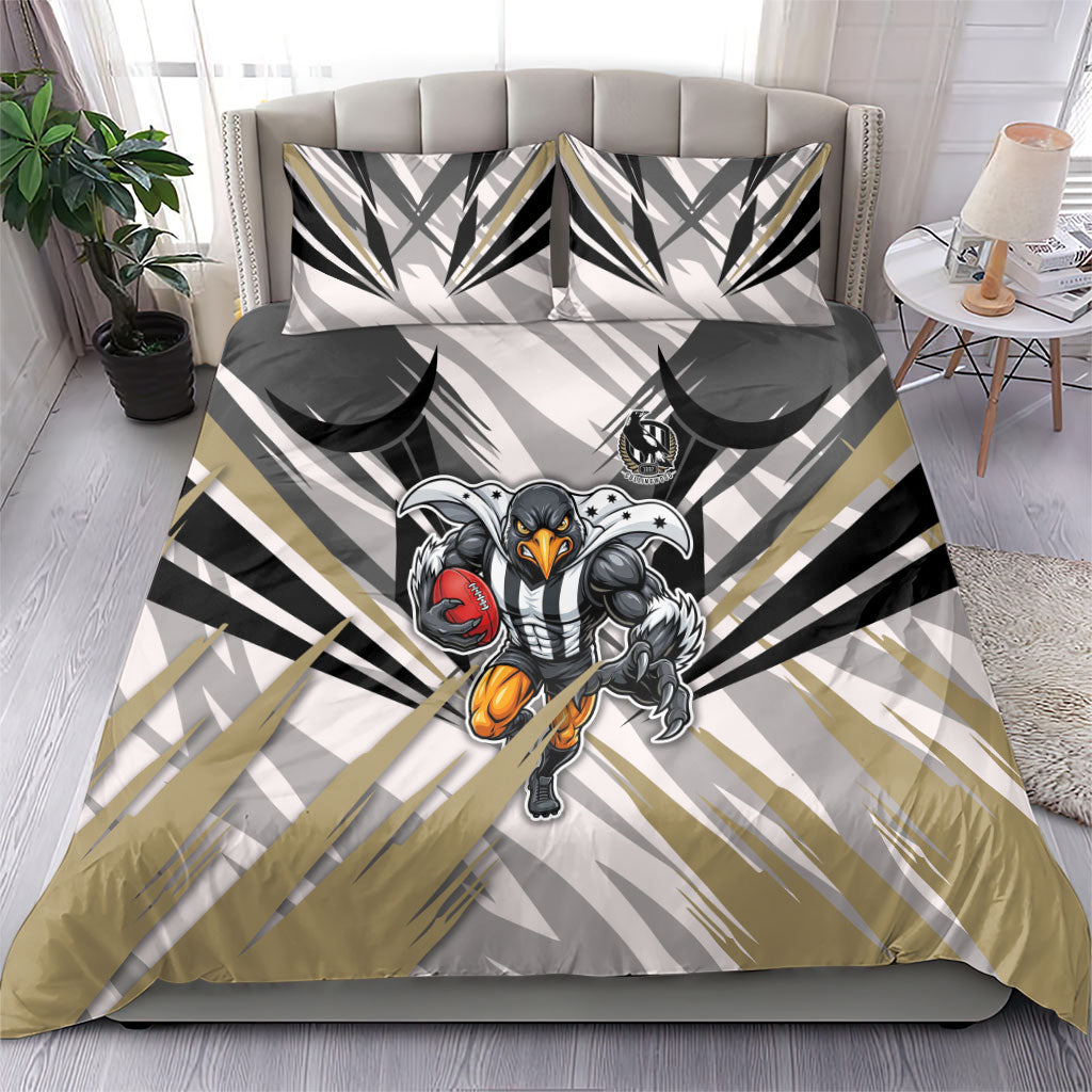 Collingwood Magpies Australian Football Bedding Set Powerful Muscle Mascot - Bold Team Colors