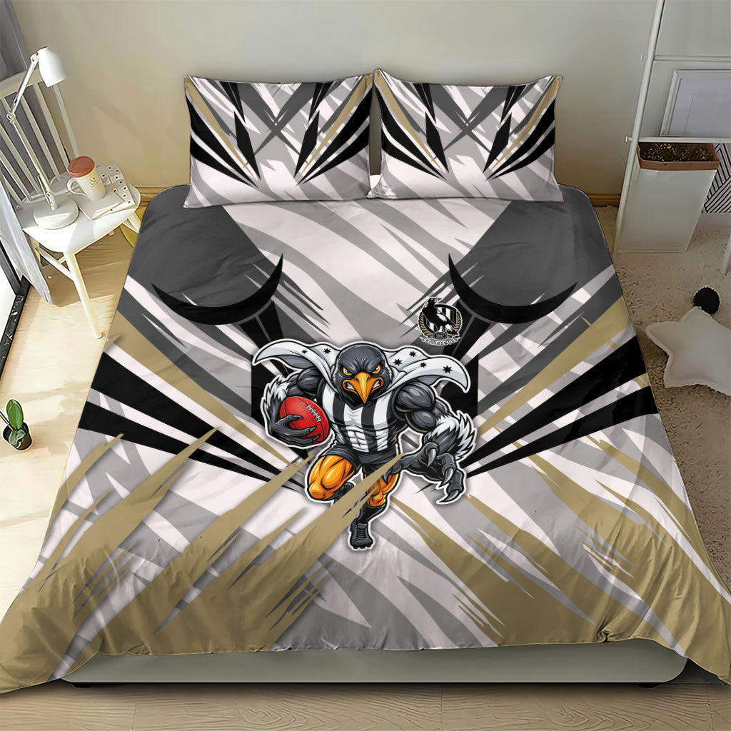 Collingwood Magpies Australian Football Bedding Set Powerful Muscle Mascot - Bold Team Colors