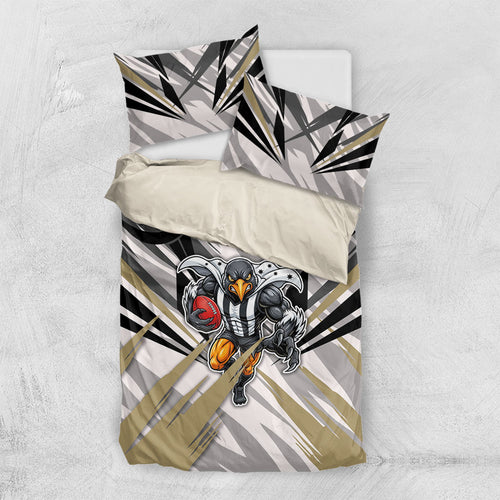 Collingwood Magpies Australian Football Bedding Set Powerful Muscle Mascot - Bold Team Colors