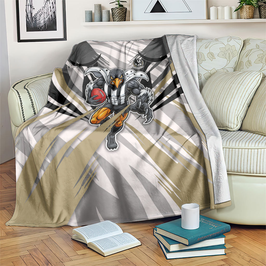 Collingwood Magpies Australian Football Blanket Powerful Muscle Mascot - Bold Team Colors