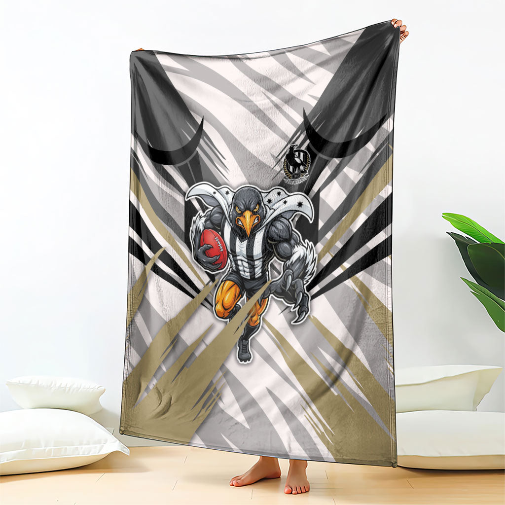 Collingwood Magpies Australian Football Blanket Powerful Muscle Mascot - Bold Team Colors