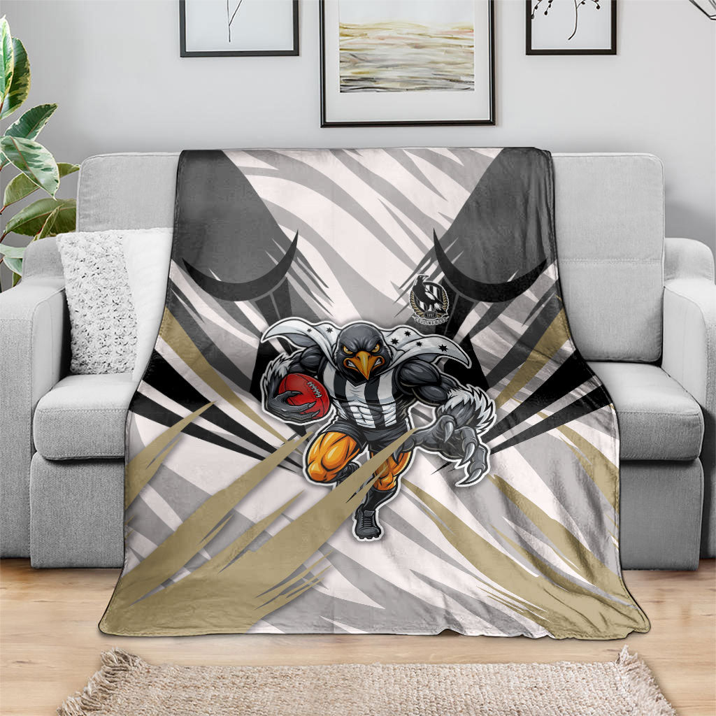 Collingwood Magpies Australian Football Blanket Powerful Muscle Mascot - Bold Team Colors