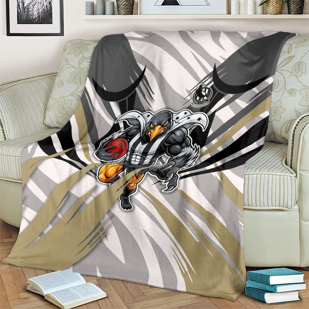 Collingwood Magpies Australian Football Blanket Powerful Muscle Mascot - Bold Team Colors